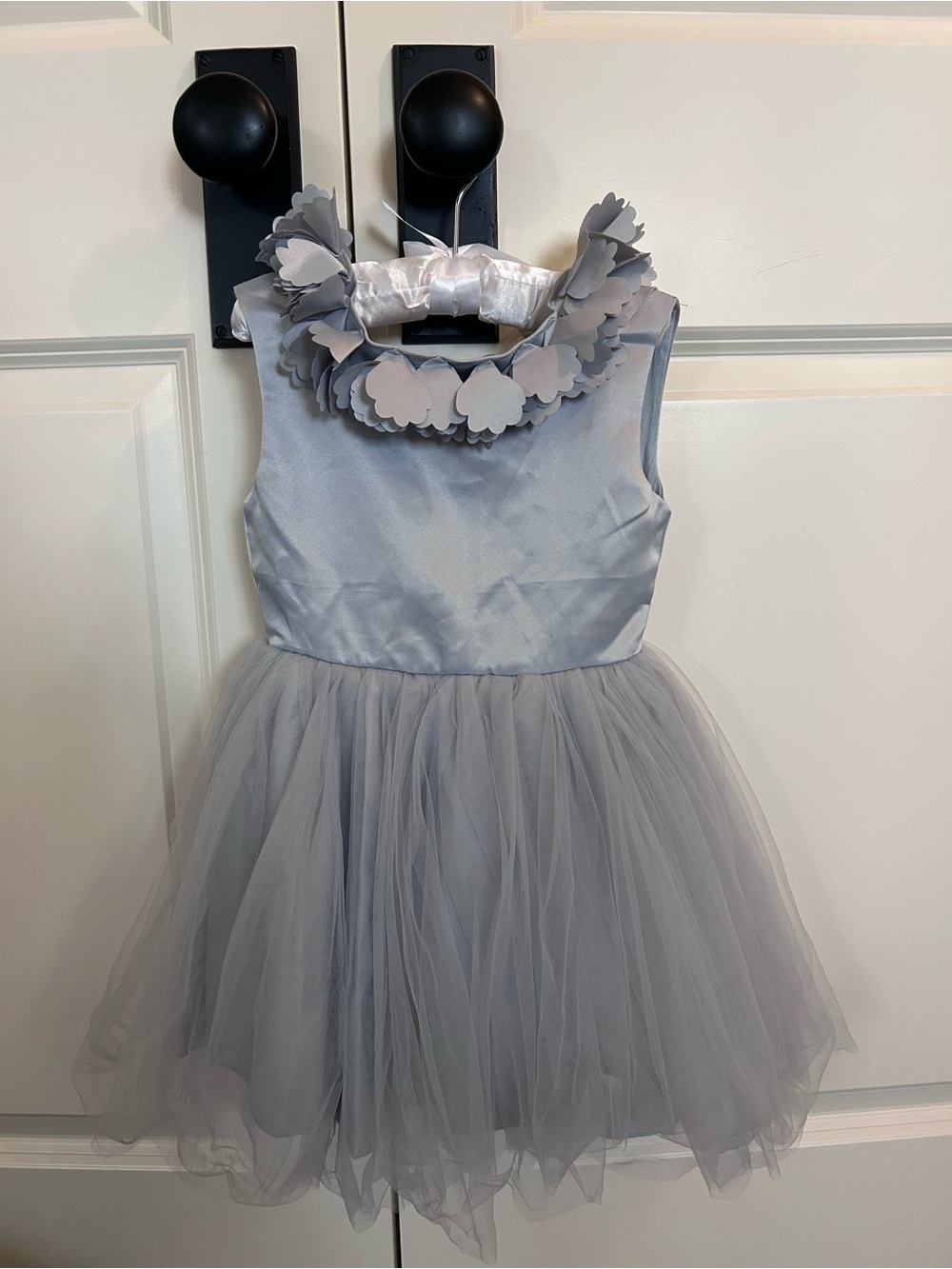 Silver Tulle Party Flower Girl Designer Dress